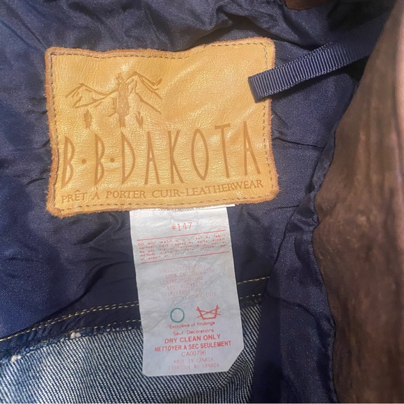 Vintage BB Dakota Genuine Leather and Acid Washed Denim Skirt